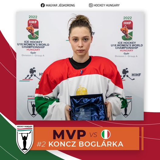 A tegnapi, olaszok elleni mérkőzés legjobb magyar játékosának járó díját Koncz Boglárka nyerte